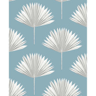 NextWall Tropical Fan Palm - Blue Patina