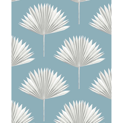 NextWall Tropical Fan Palm - Blue Patina