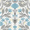 NextWall Folk Floral - Blue Patina & Wheat