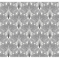 NextWall Peacock Leaves - Ebony