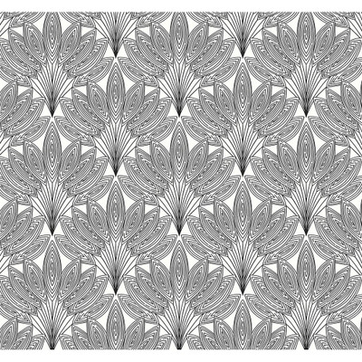 NextWall Peacock Leaves - Ebony