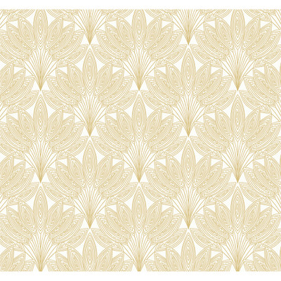 NextWall Peacock Leaves - Metallic Gold