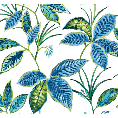 NextWall Boho Leaf Trail - Lagoon