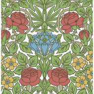 NextWall Vintage Rose - Pale Carmine & Blue Lake