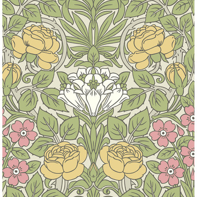 NextWall Vintage Rose - Honey Bee & Posy Pink