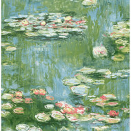 NextWall Lily Pond - Olive & Sky Blue