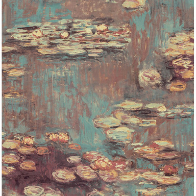 NextWall Lily Pond - Rust & Deep Sea
