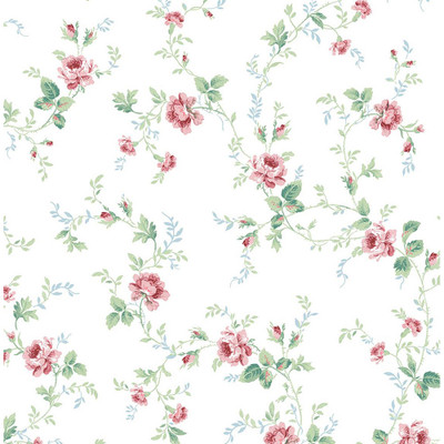 NextWall Blossom Floral Trail - Blush & Spearmint