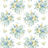 NextWall Floral Bunches - Blue Stream & Buttercup