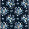 NextWall Floral Bunches - Midnight Blue & Toffee