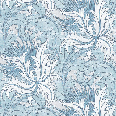 NextWall Floral Folly - Blue Waterfall