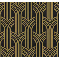 NextWall Deco Geometric Arches - Ebony & Metallic Gold