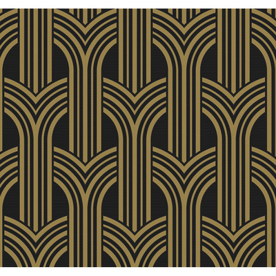 NextWall Deco Geometric Arches - Ebony & Metallic Gold