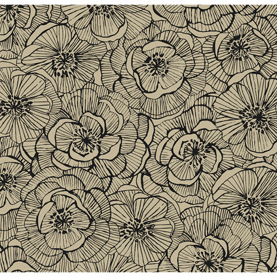 NextWall Ellie Graphic Floral - Gold Shimmer & Ebony