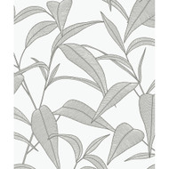 NextWall Pinstripe Leaf Trail - Greystone