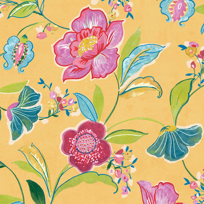 NextWall Painterly Floral - Cantaloupe