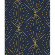 NextWall Gem Geometric - Dark Blue & Metallic Gold