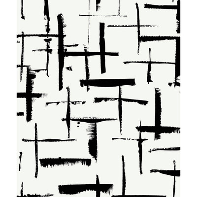 NextWall Crosshatch Abstract - Ebony & Eggshell