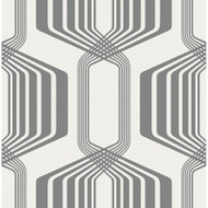 NextWall Striped Geo - Metallic Silver