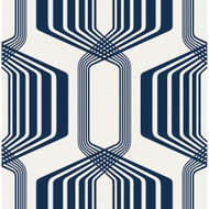 NextWall Striped Geo - Blue Sapphire