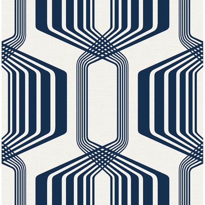 NextWall Striped Geo - Blue Sapphire