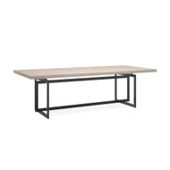 Caracole Wish You Were Here Dining Table - Creme Travertine - Deep Bronze