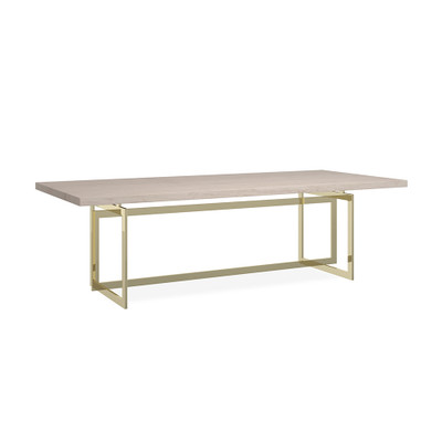 Caracole Wish You Were Here Dining Table - Creme Travertine - Whisper Of Gold