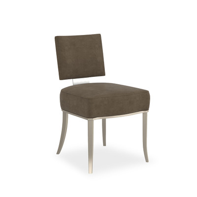 Caracole Reserved Seating Side Chair - Camel - Soft Silver