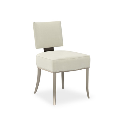 Caracole Reserved Seating Side Chair - Cream - Soft Silver