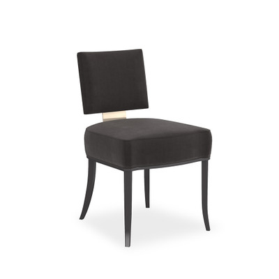 Caracole Reserved Seating Side Chair - Black - Seal Skin