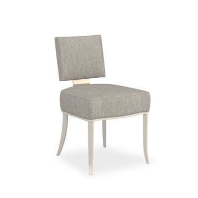 Caracole Reserved Seating Side Chair - Textured Neutral - Matte Pearl