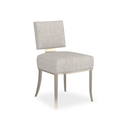 Caracole Reserved Seating Side Chair - Textured Neutral - Soft Silver
