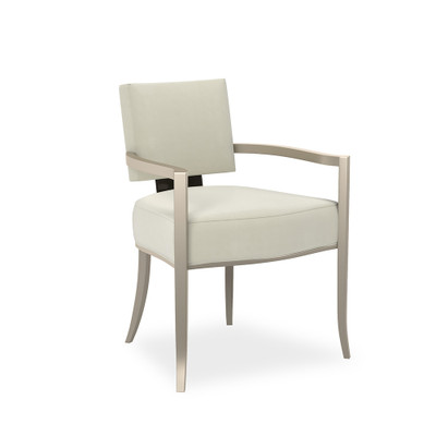 Caracole Reserved Seating Arm Chair - Cream - Soft Silver
