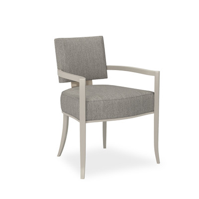 Caracole Reserved Seating Arm Chair - Textured Neutral - Matte Pearl