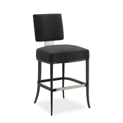 Caracole Reserved Seating Counter Stool - Black - Seal Skin