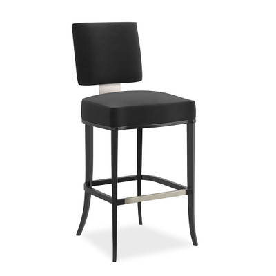 Caracole Reserved Seating Bar Stool - Black - Seal Skin