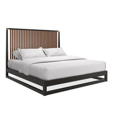 Caracole Pinstripe Slatted King Bed Dark