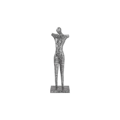 Phillips Collection Abstract Male Sculpture on Stand - Black - Silver - Aluminum