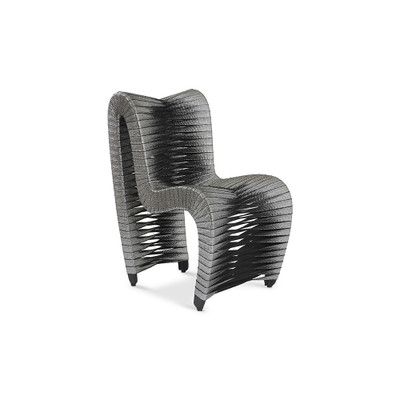 Phillips Collection Seat Belt Dining Chair - Silver - Metallic