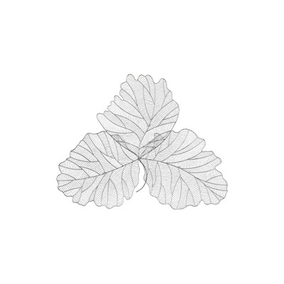 Phillips Collection Tri Leaf Wall Art - Large - Metal - Silver - Black