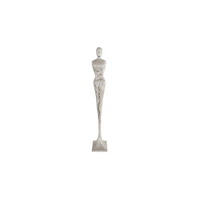 Phillips Collection Tall Chiseled Female Sculpture - Resin - Silver Leaf