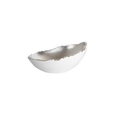 Phillips Collection Broken Egg Bowl - White and Silver Leaf