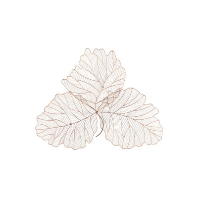Phillips Collection Tri Leaf Wall Art - Large - Metal - Copper - Black