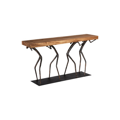 Phillips Collection Atlas Console Table - Chamcha Wood - Natural - Metal