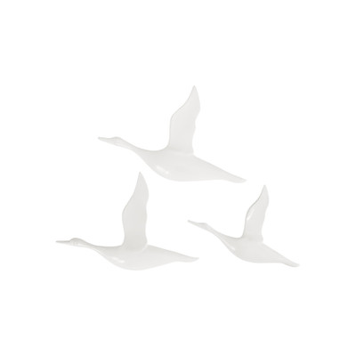 Phillips Collection Flying Ducks - Gel Coat White - Set of 3
