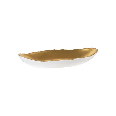 Phillips Collection Broken Egg Bowl - White and Gold Leaf - Extra Large