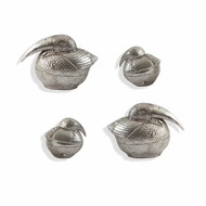 Phillips Collection Kiwi Birds Wall Art - Set of 4 - Silver Leaf