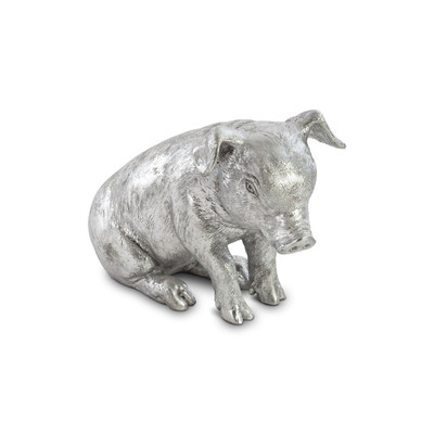 Phillips Collection Sitting Piglet - Silver Leaf