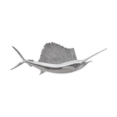 Phillips Collection Sail Fish Wall Sculpture - Resin - Silver Leaf
