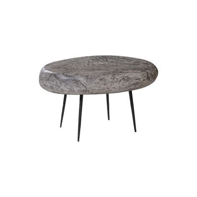 Phillips Collection Skipping Stone Side Table - Gray Stone - Forged Legs
